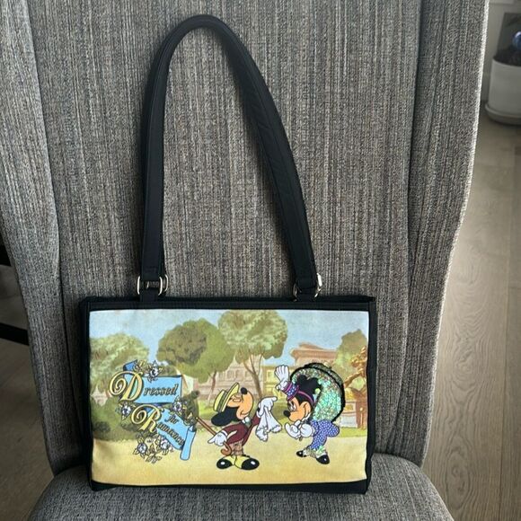 Disney Park Resort Mickey & Minnie Mouse Dressed for Romance Purse Tote Handbag - Picture 1 of 12